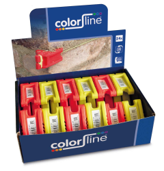 Bloc de ligne, caoutchouc orange 73 x 50 x 35 mm - display 24 pcs