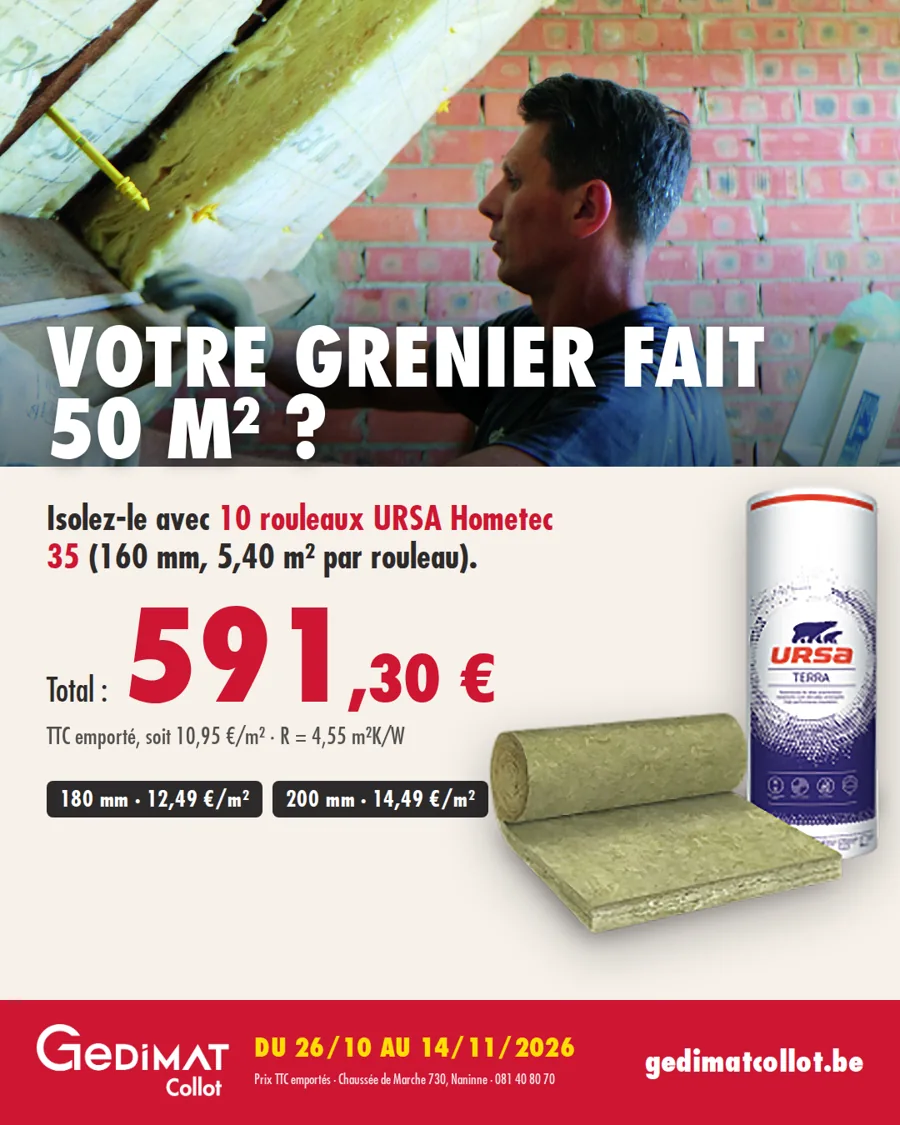 Votre grenier fait 50 m² ? 591,30 €